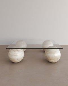 Bianco Travertine Sufi Coffee Table II by the Essentialist