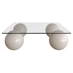 Bianco Travertine Sufi Coffee Table II by the Essentialist