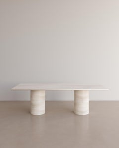 Bianco Travertine Voyage Dining Table II by The Essentialist