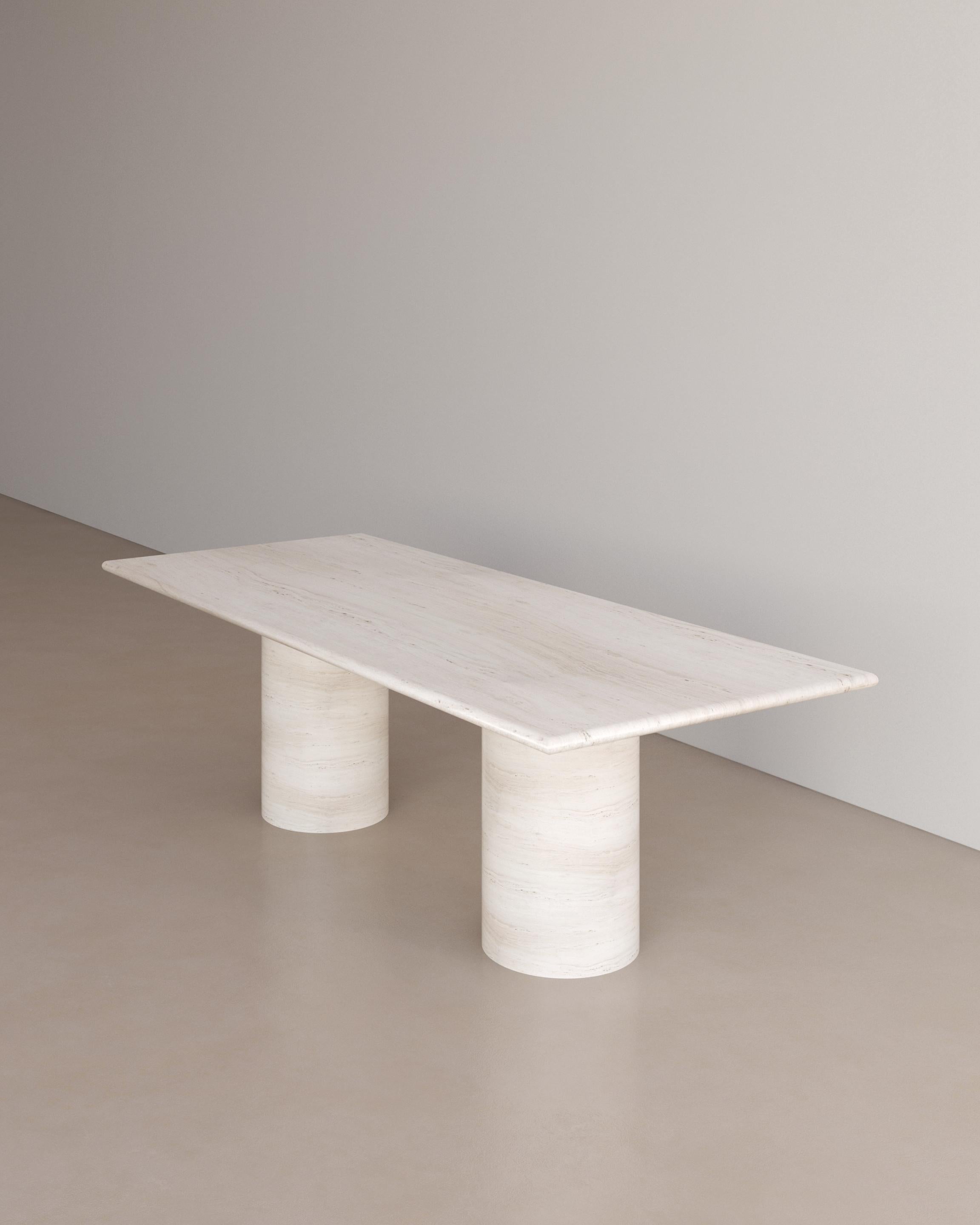Australian Bianco Travertine Voyage Dining Table II by The Essentialist For Sale