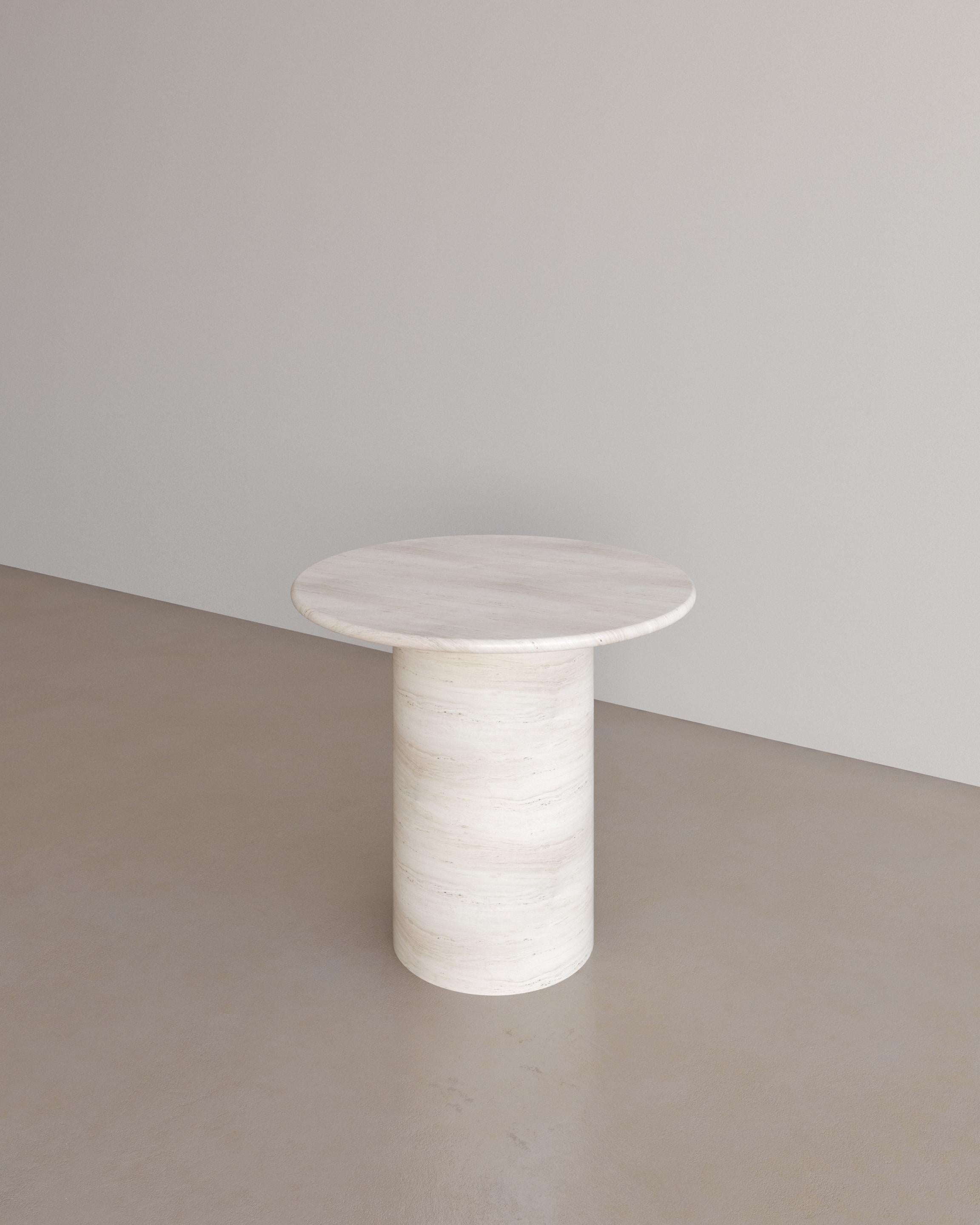 Australian Bianco Travertine Voyage Occasional Table I by The Essentialist For Sale