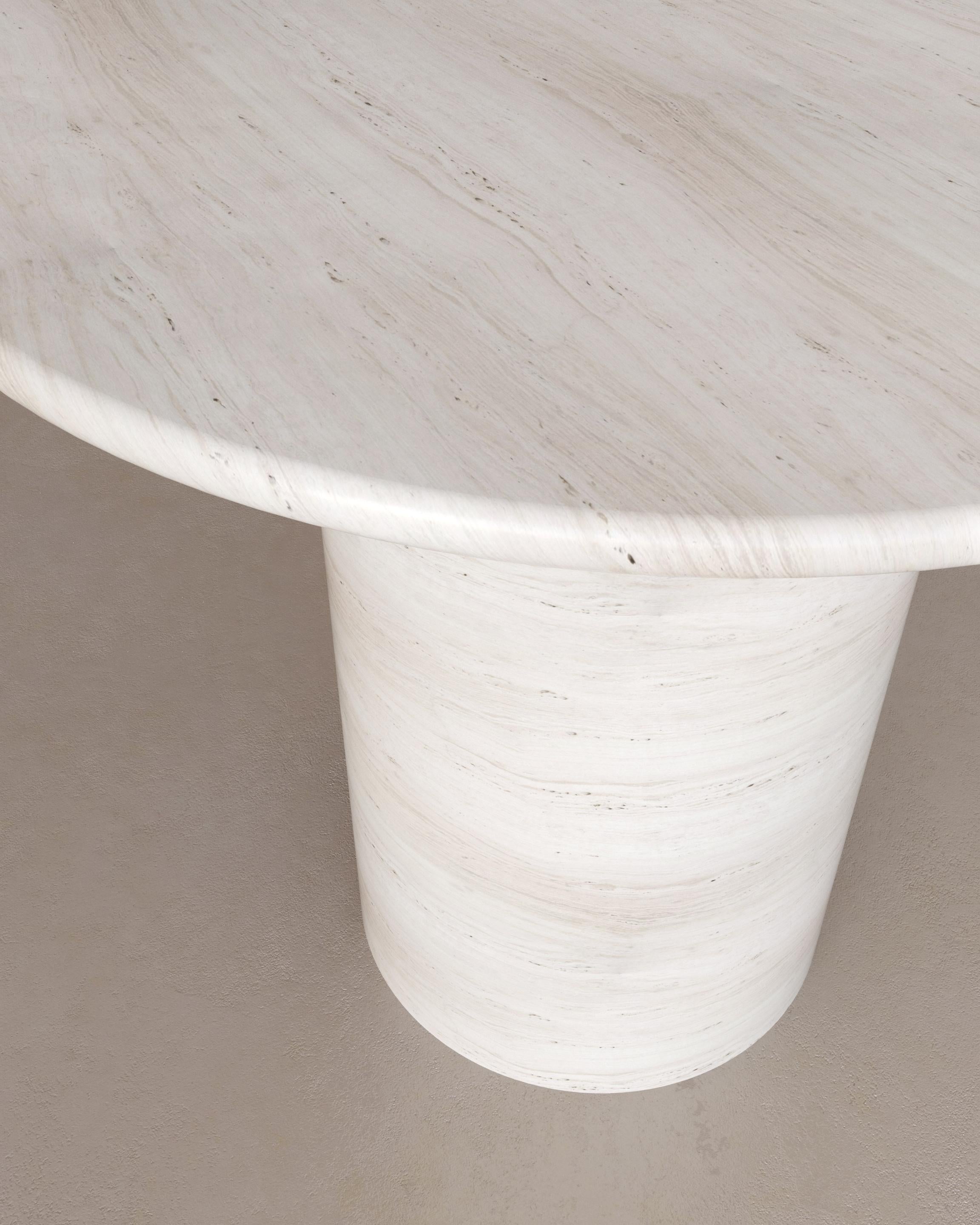 Bianco Travertine Voyage Occasional Table I by The Essentialist In New Condition For Sale In ROSE BAY, AU