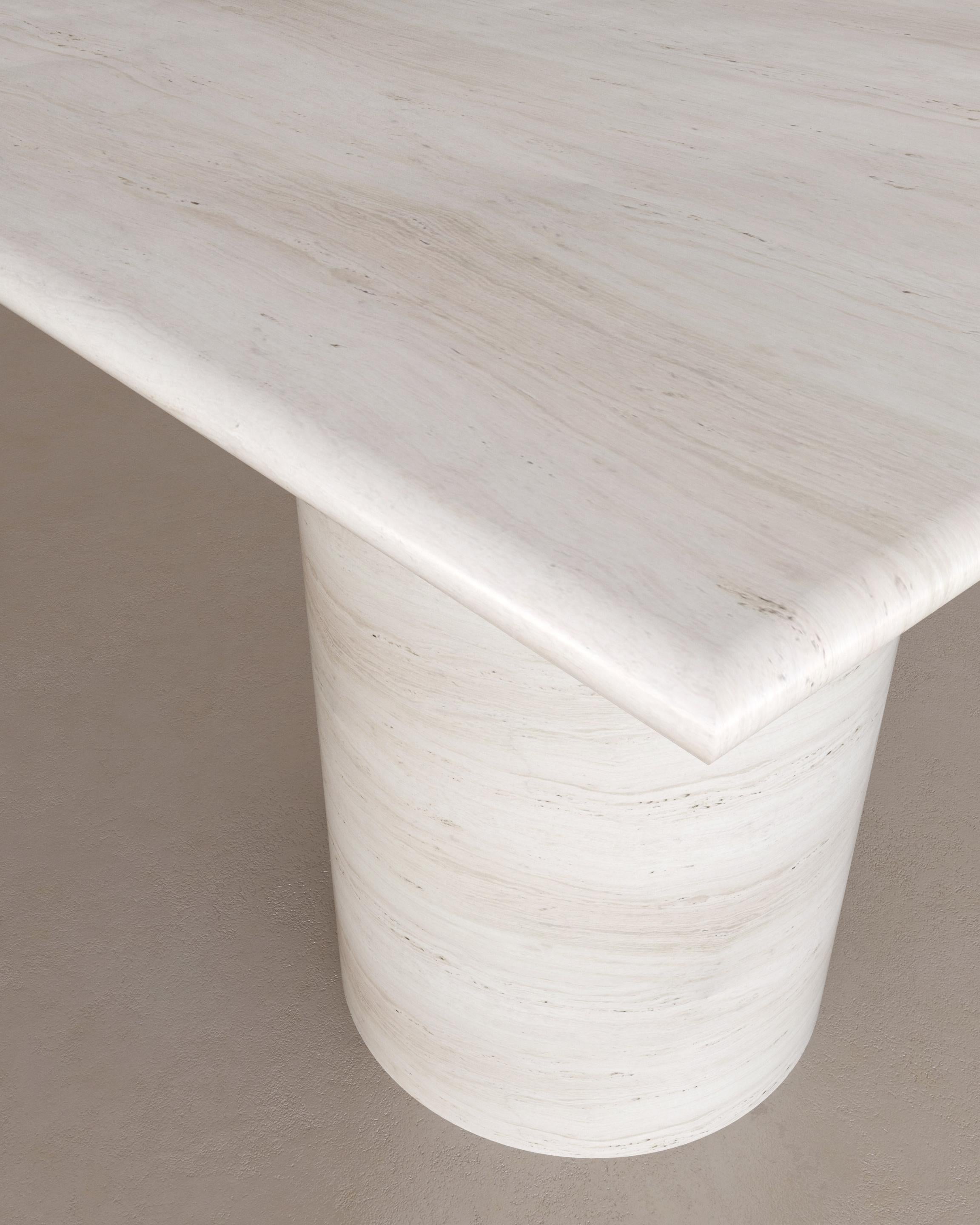 Australian Bianco Travertine Voyage Occasional Table II  by The Essentialist For Sale