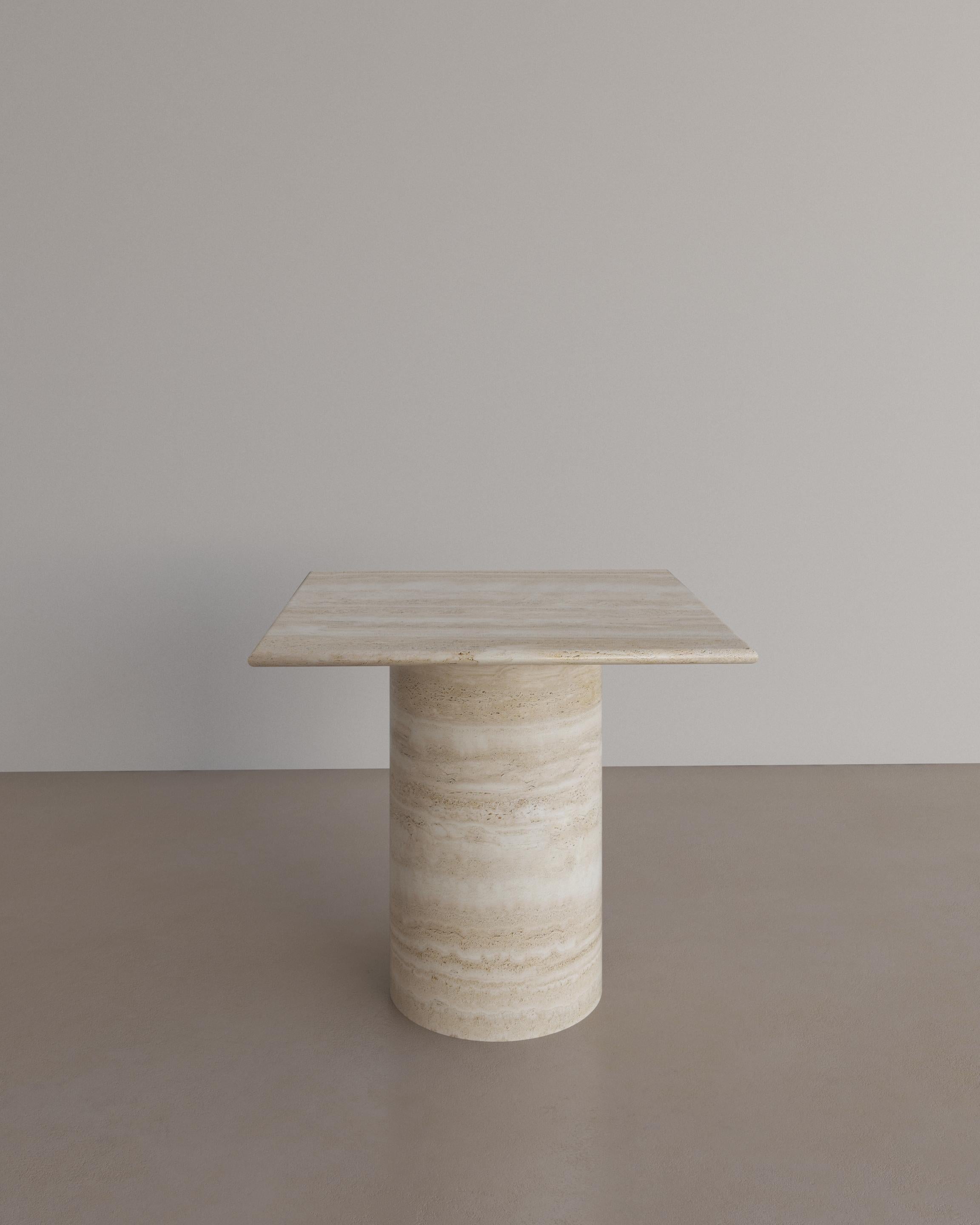 Bianco Travertine Voyage Occasional Table II  by The Essentialist For Sale 1