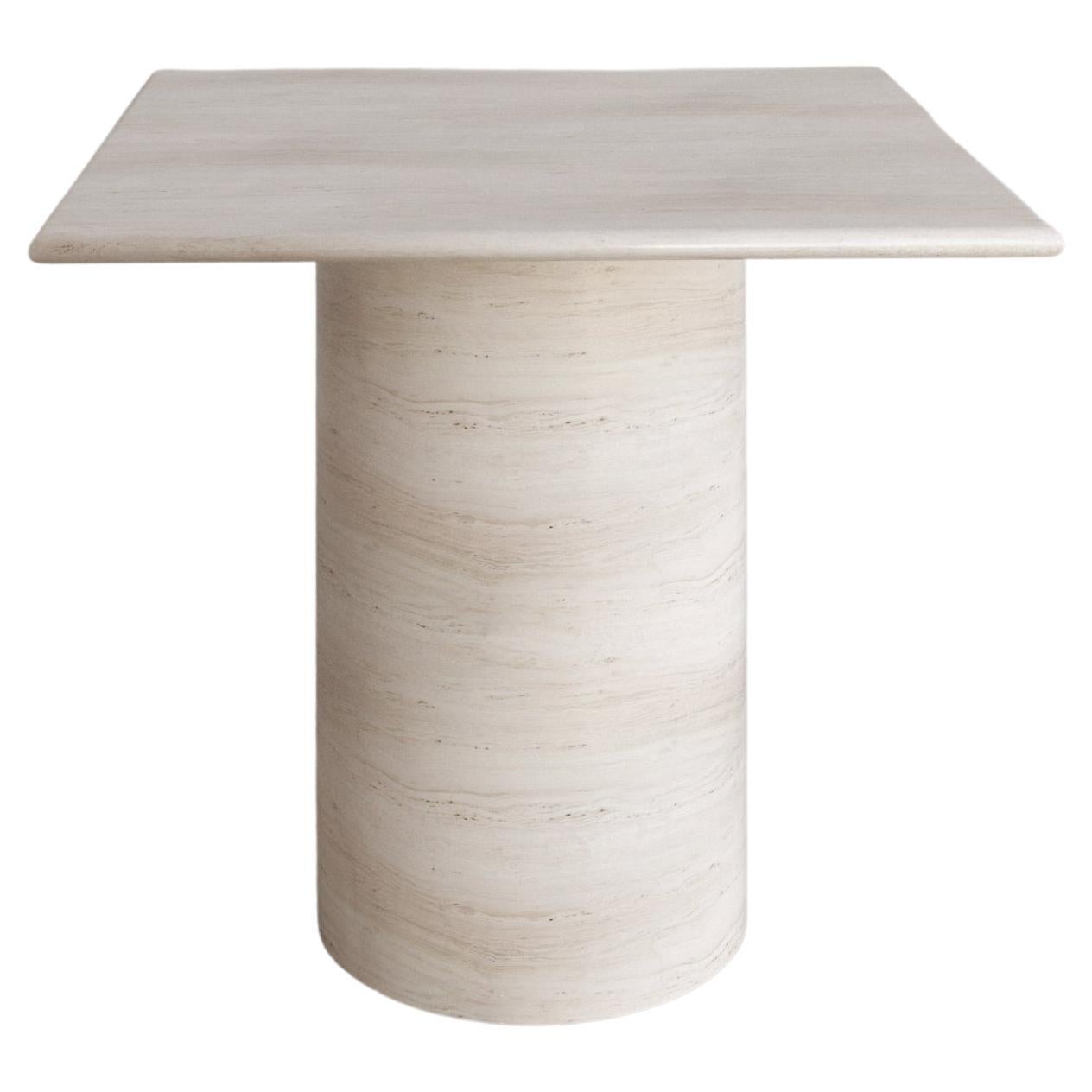 Bianco Travertine Voyage Occasional Table II  by The Essentialist For Sale
