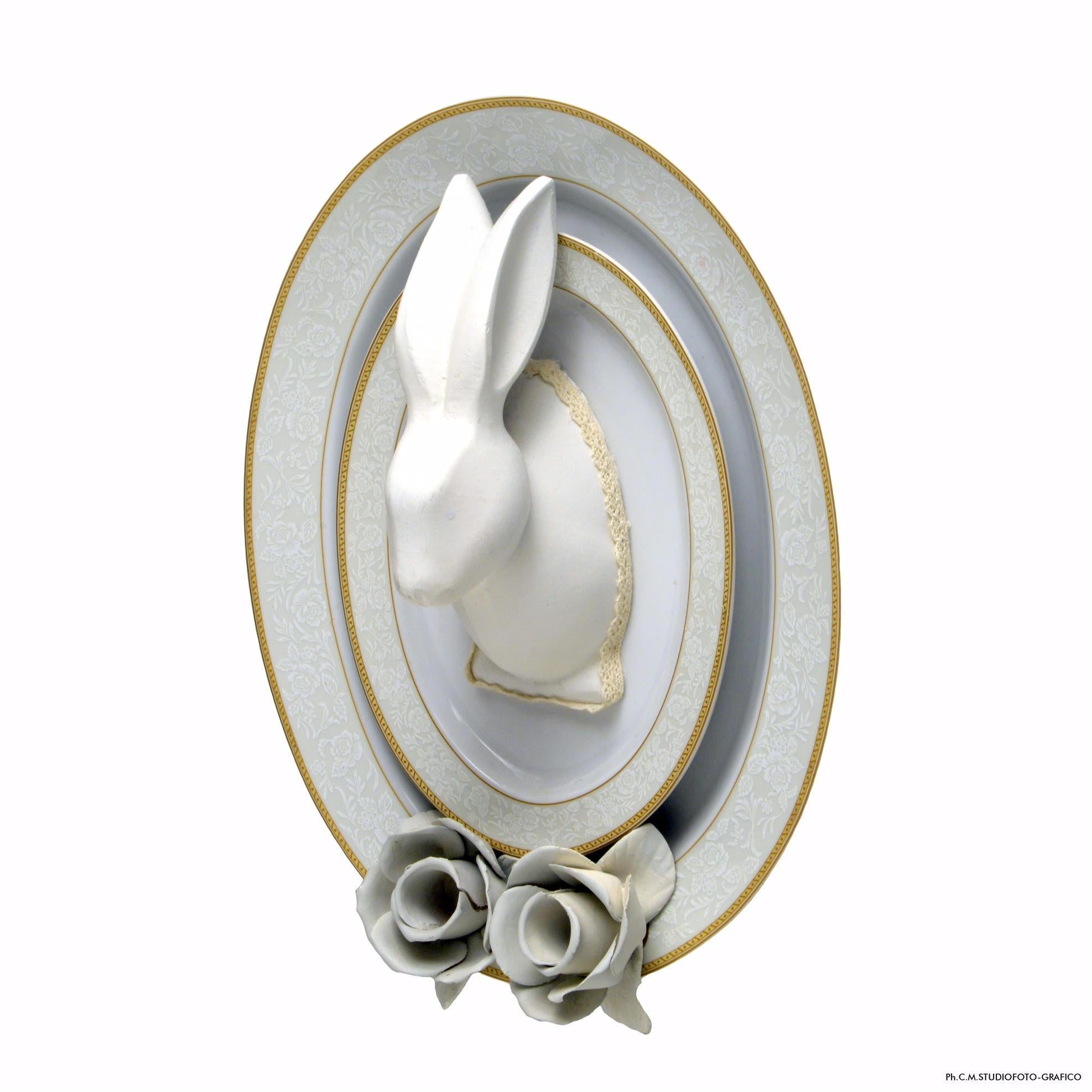 Arts and Crafts white rabbit For Sale