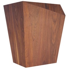 Bias Side Table, Faceted Walnut Drink Table, Contemporary Accent