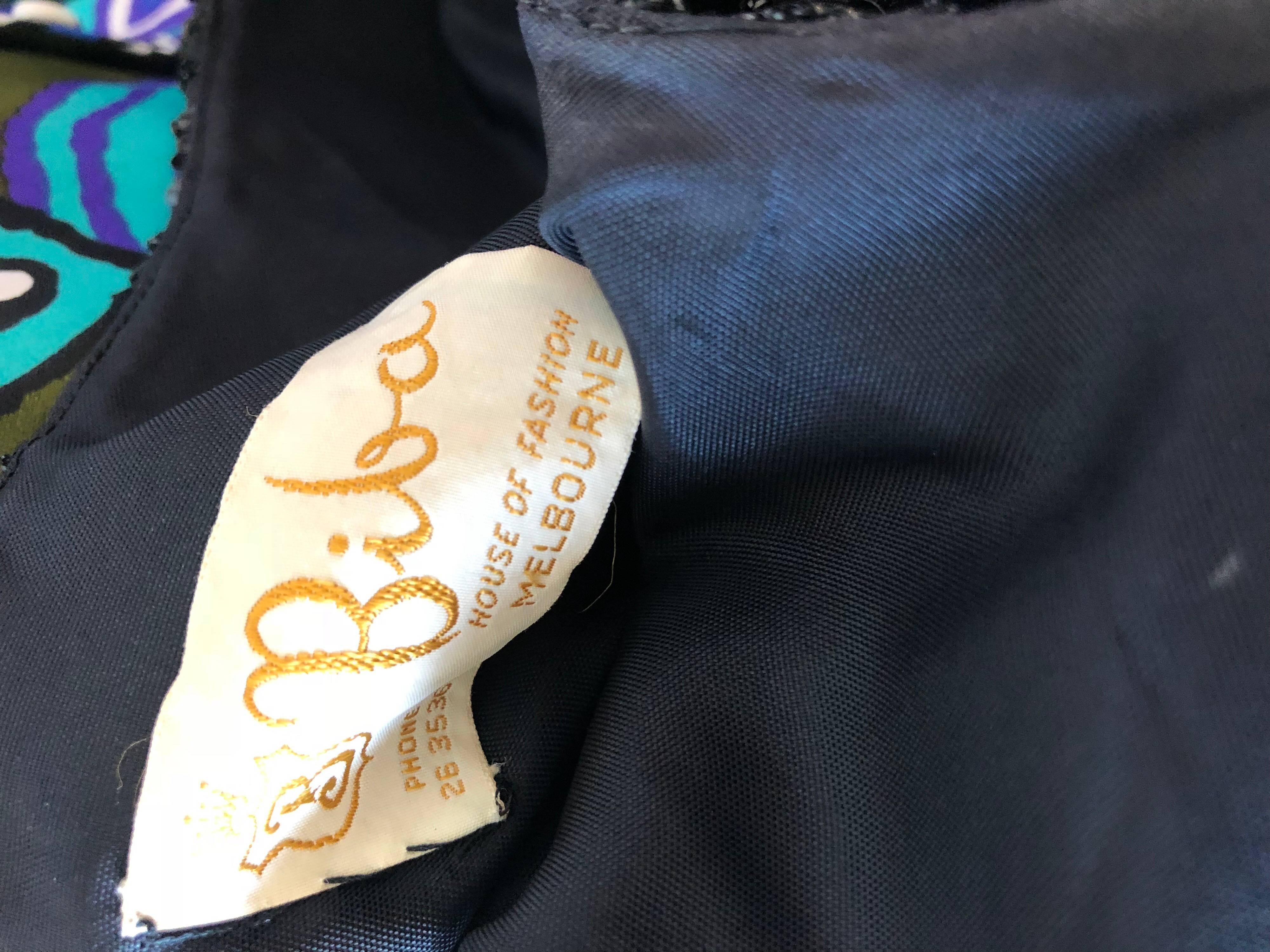 Biba 1960s Black Silk Shantung Sequined Bell Shape Vintage 60s Evening Gown 3