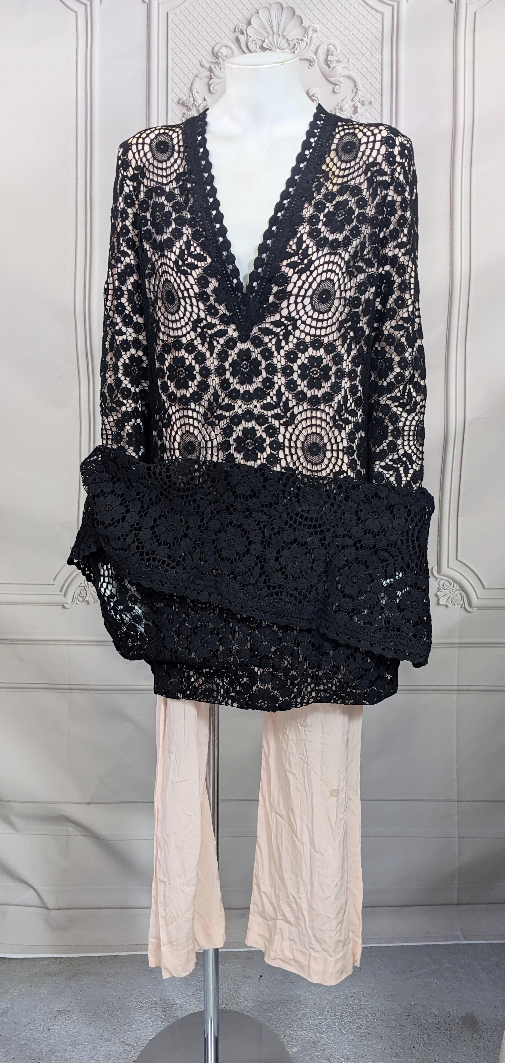 Biba Style - Robe longue en dentelle de coton en vente 2