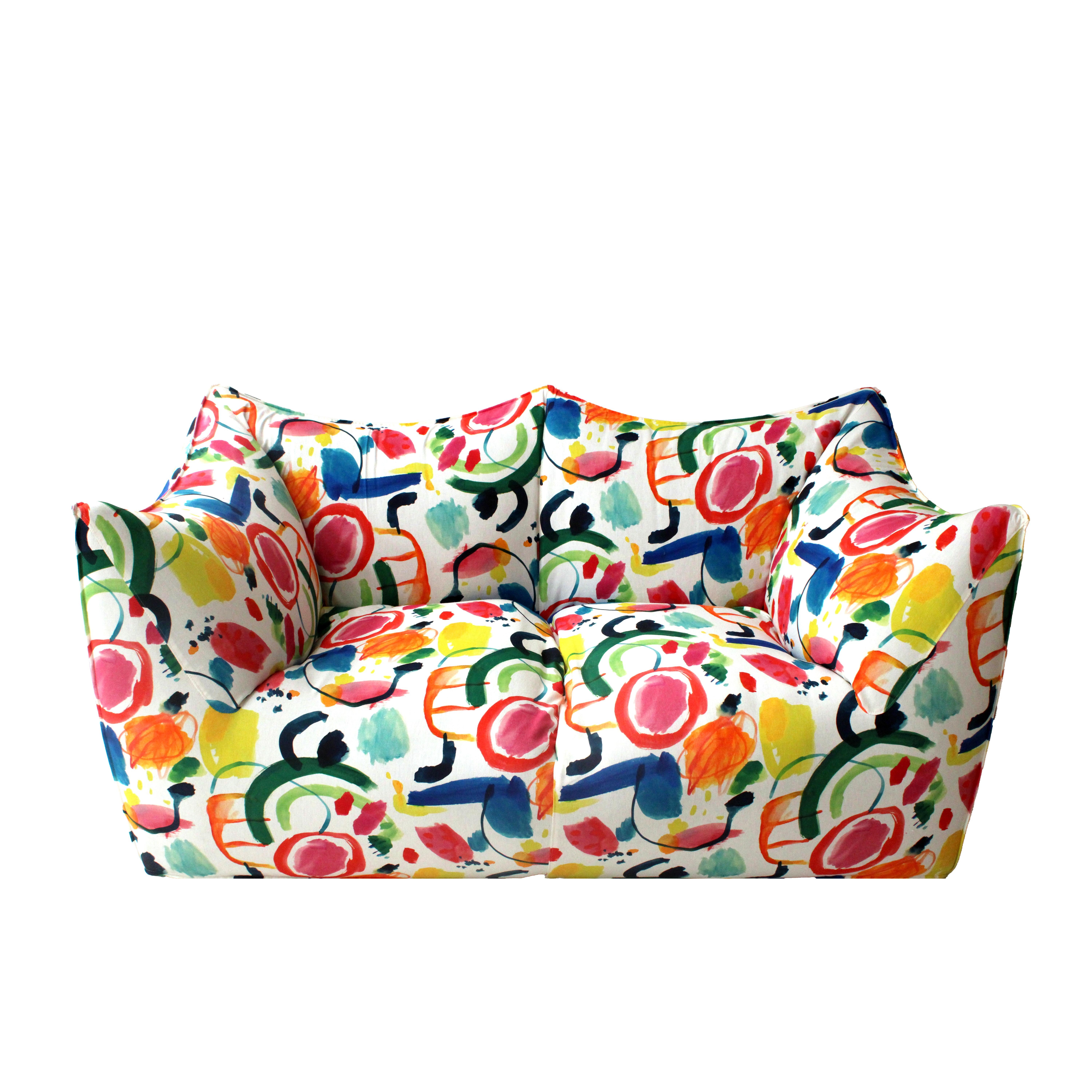Bibambola Sofa Entworfen von Mario Bellini Gepolstert mit farbigen Arty Stoff (Moderne der Mitte des Jahrhunderts) im Angebot