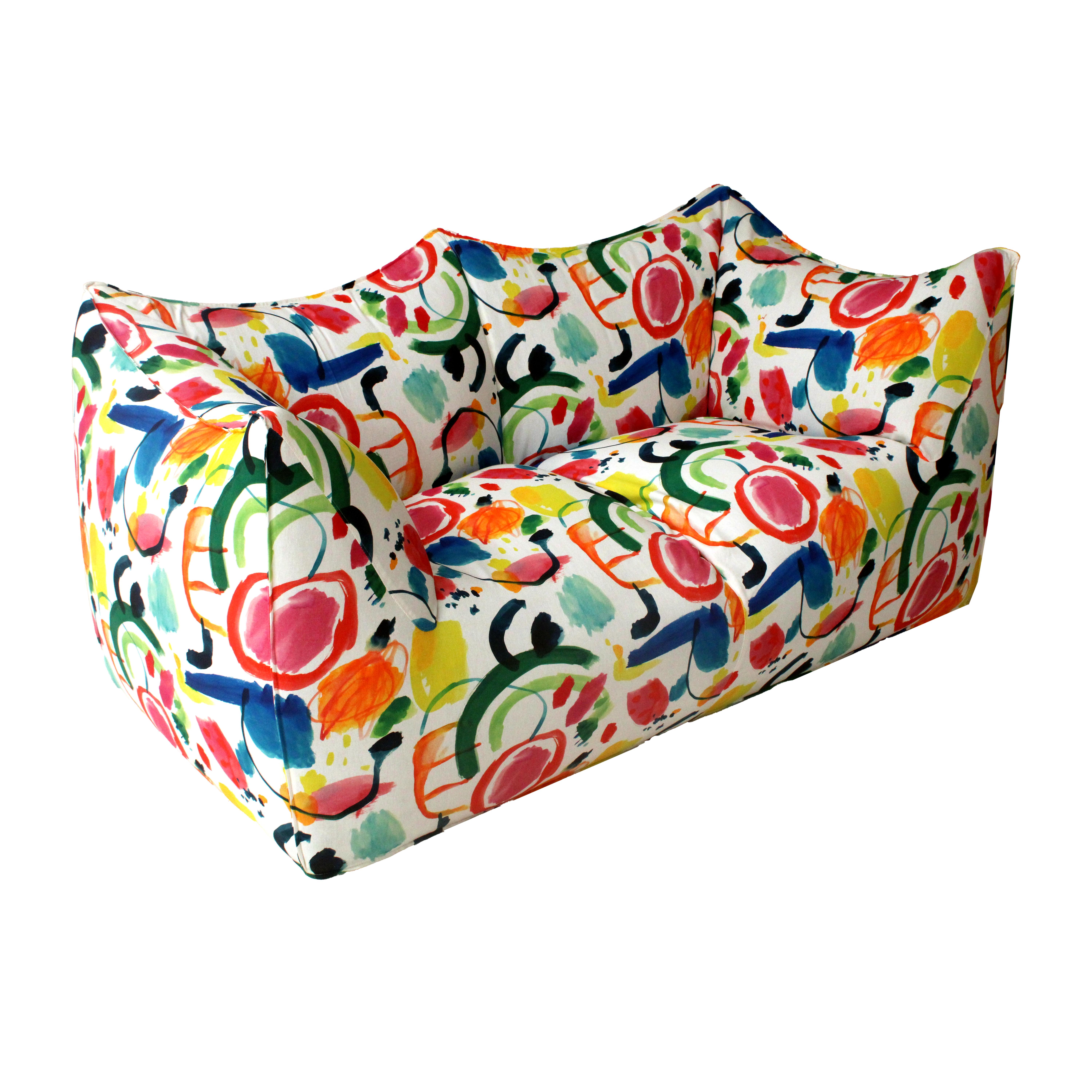 Bibambola Sofa Entworfen von Mario Bellini Gepolstert mit farbigen Arty Stoff (Italienisch) im Angebot
