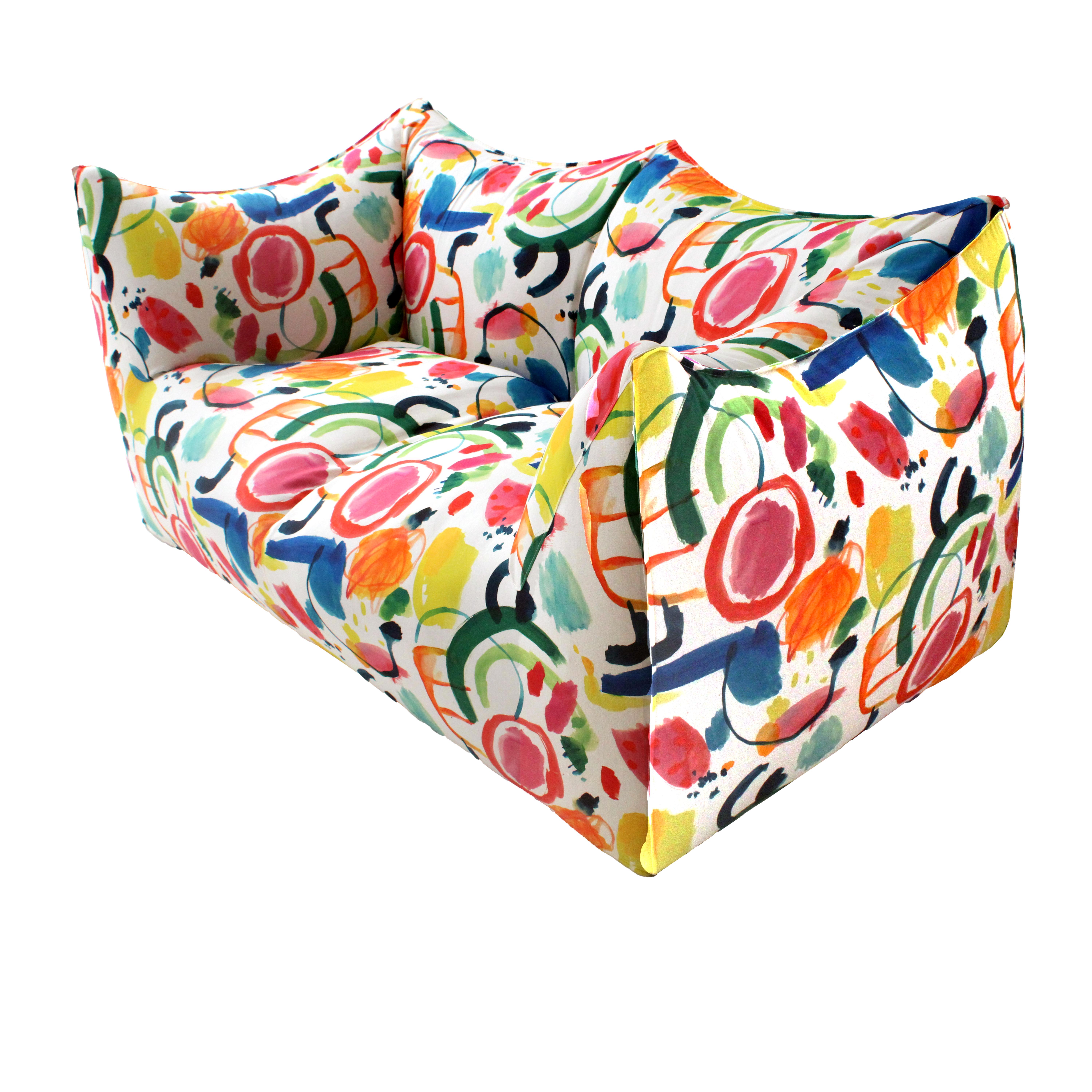 Bibambola Sofa Entworfen von Mario Bellini Gepolstert mit farbigen Arty Stoff im Zustand „Gut“ im Angebot in Madrid, ES