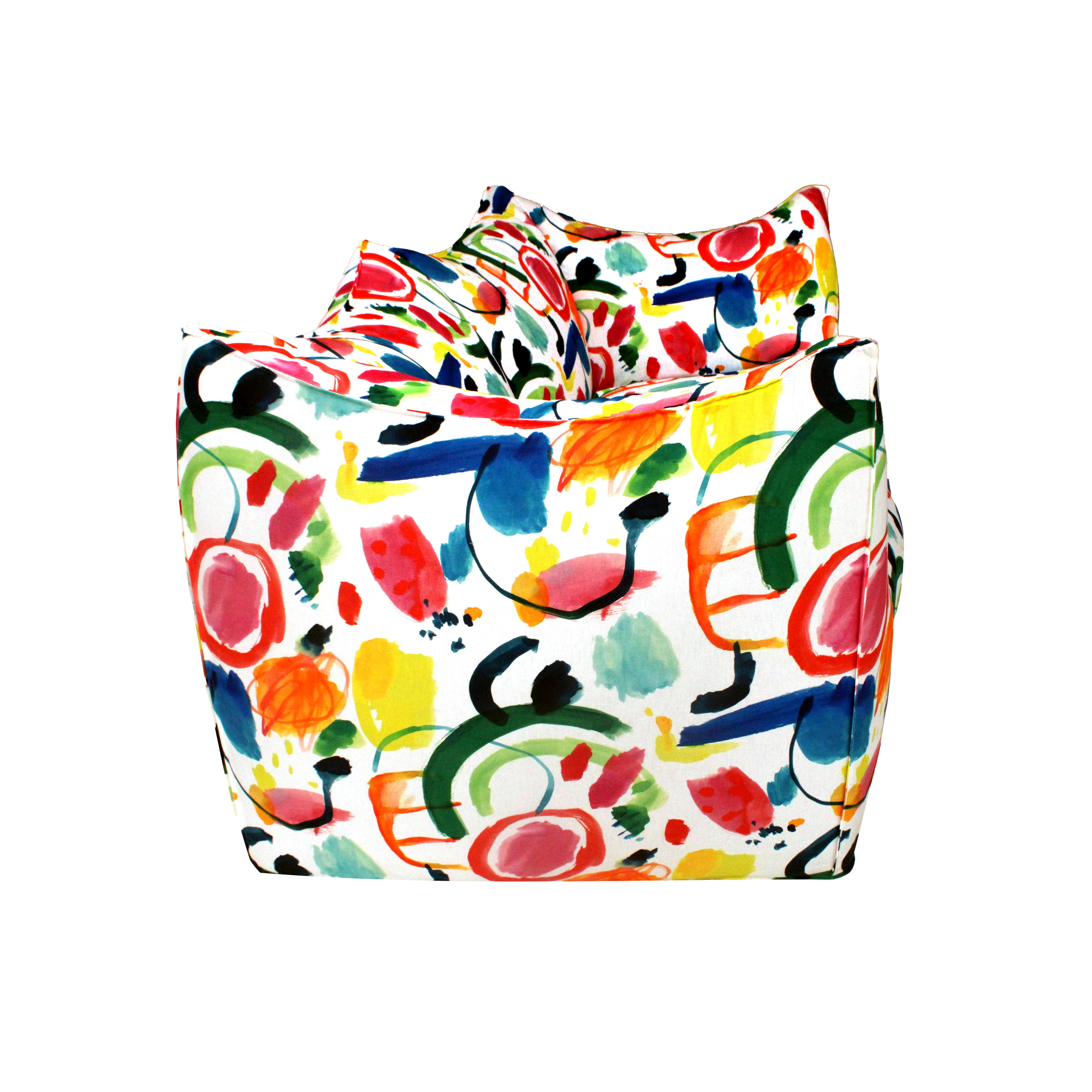 Bibambola Sofa Entworfen von Mario Bellini Gepolstert mit farbigen Arty Stoff (Ende des 20. Jahrhunderts) im Angebot