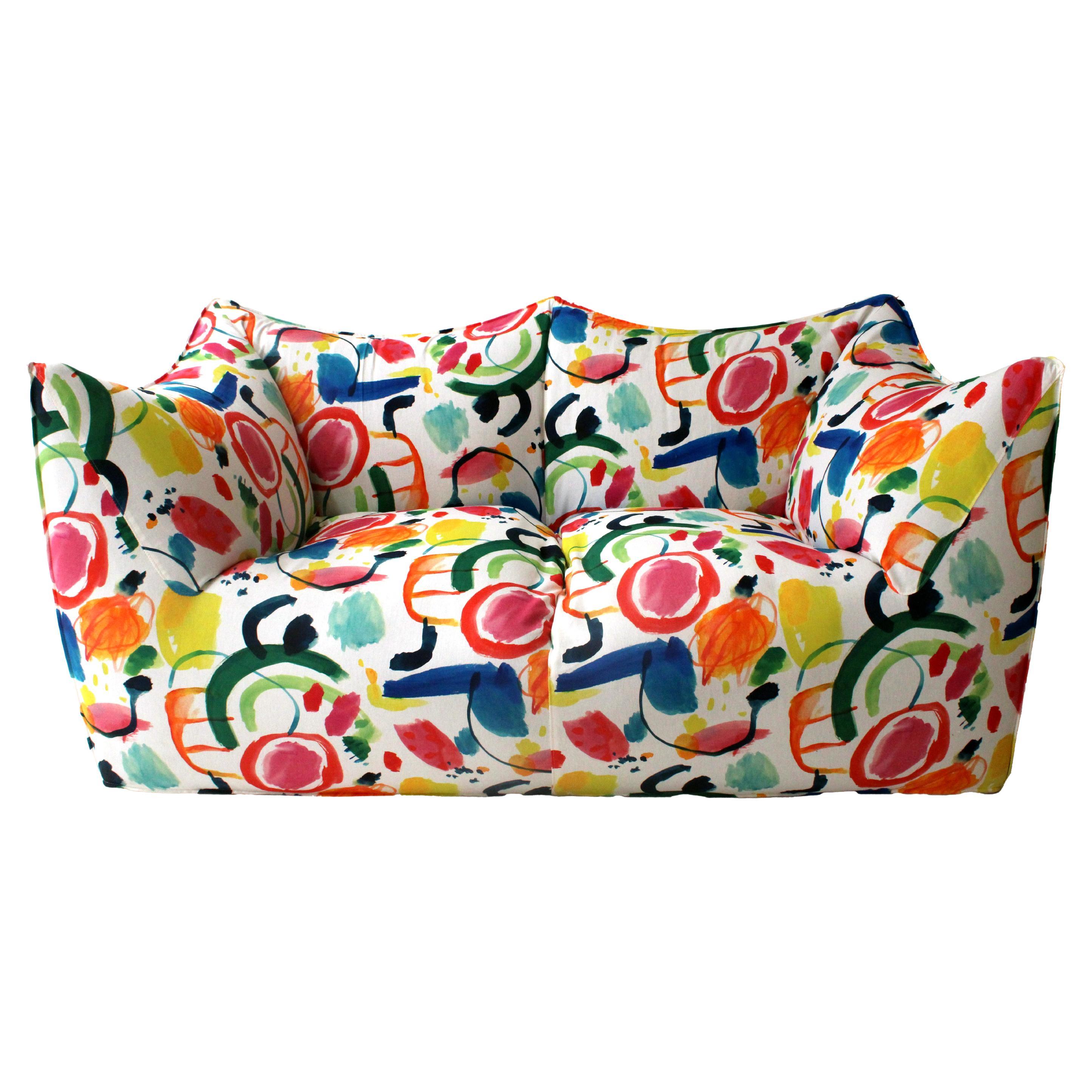 Bibambola Sofa Entworfen von Mario Bellini Gepolstert mit farbigen Arty Stoff im Angebot
