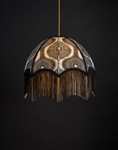 Bibana Pewter Lampshade with Fringing, Medium