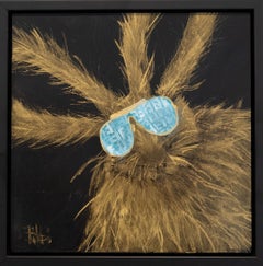 Golden Hare with  Fendi Sunglasses  10x10  Contemporary Art  Framed 