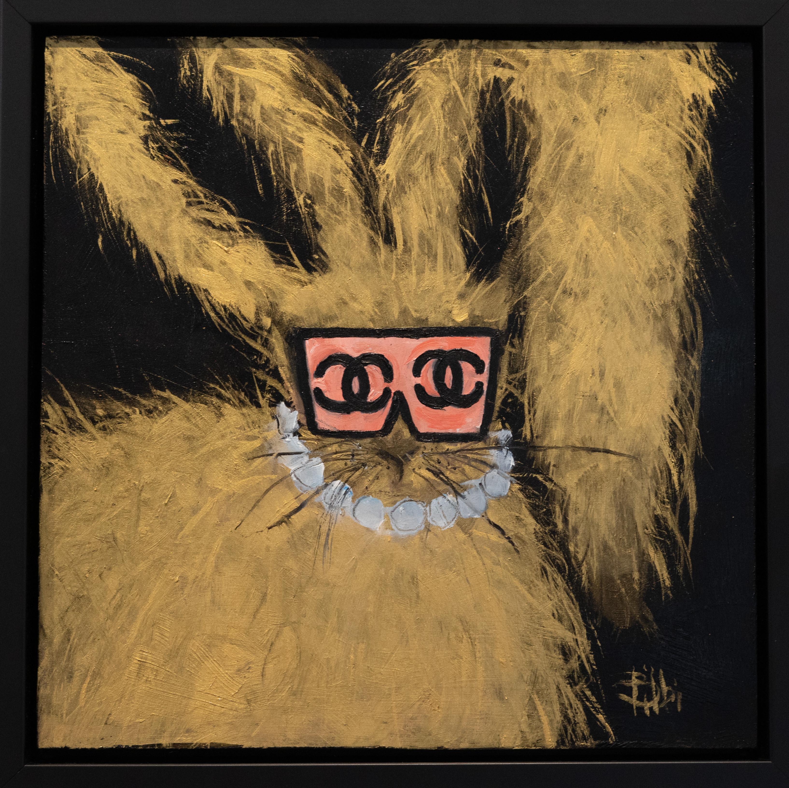 Lepre d'oro con occhiali da sole Gucci Red & Greene  10x10  Arte contemporanea  Incorniciato 6