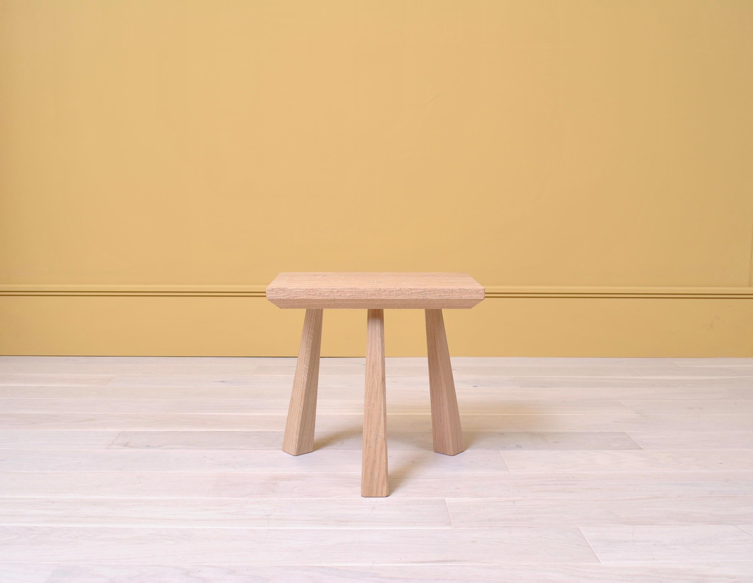 Bibbing & Hensby Handmade Oak Staked Legged Milking Stool In New Condition In London, GB