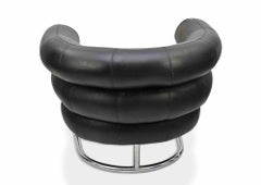 Bibendum Black Leather Chair by Eileen Gray, 1980s