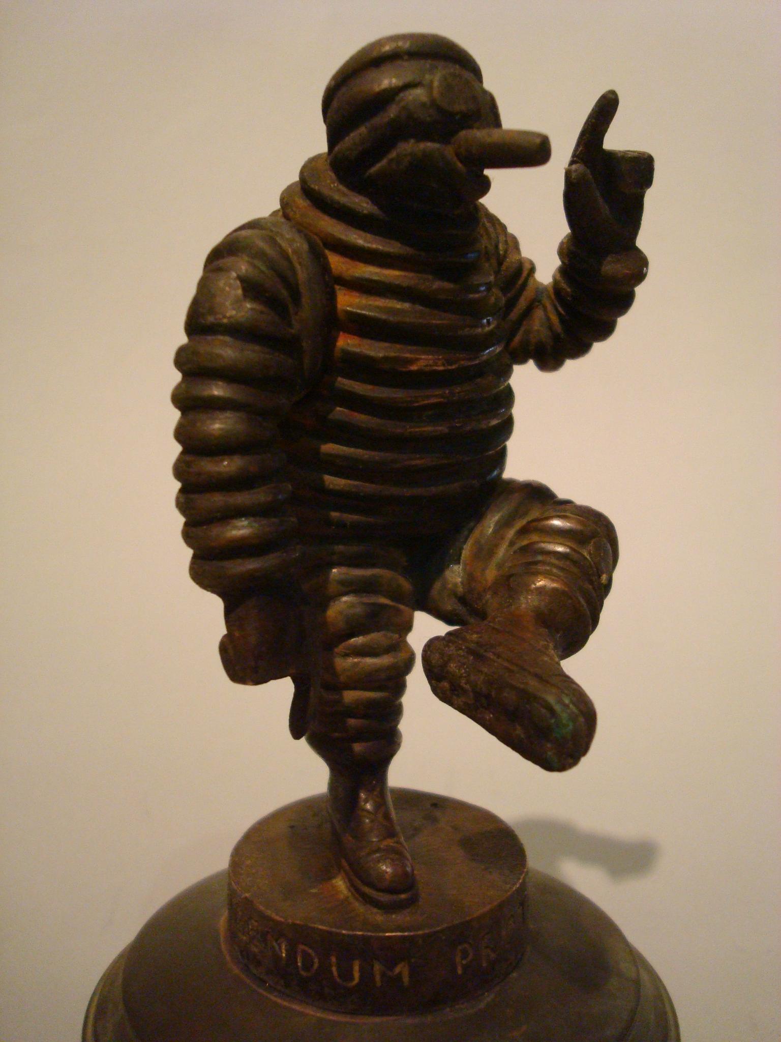 Early 20th Century Bibendum Michelin Man Bronze Car Mascot, Hood Ornament, Automobilia