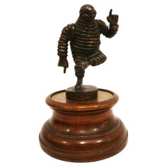 Bibendum Michelin Man Mascota de Bronce para Coche, Adorno para Capota, Automobilia