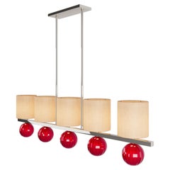 BIBI Dining Chandelier-5 BIBIs On a Linear Frame By LUXE