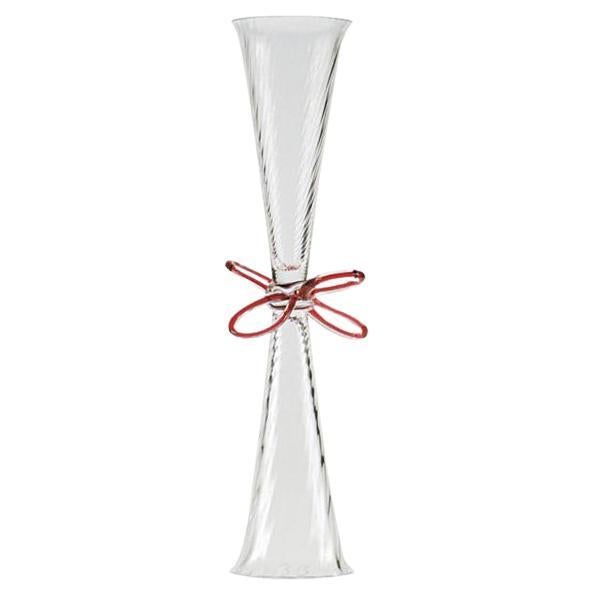 Bibi II Vase Colorless & Red by Driade, Borek Sipek