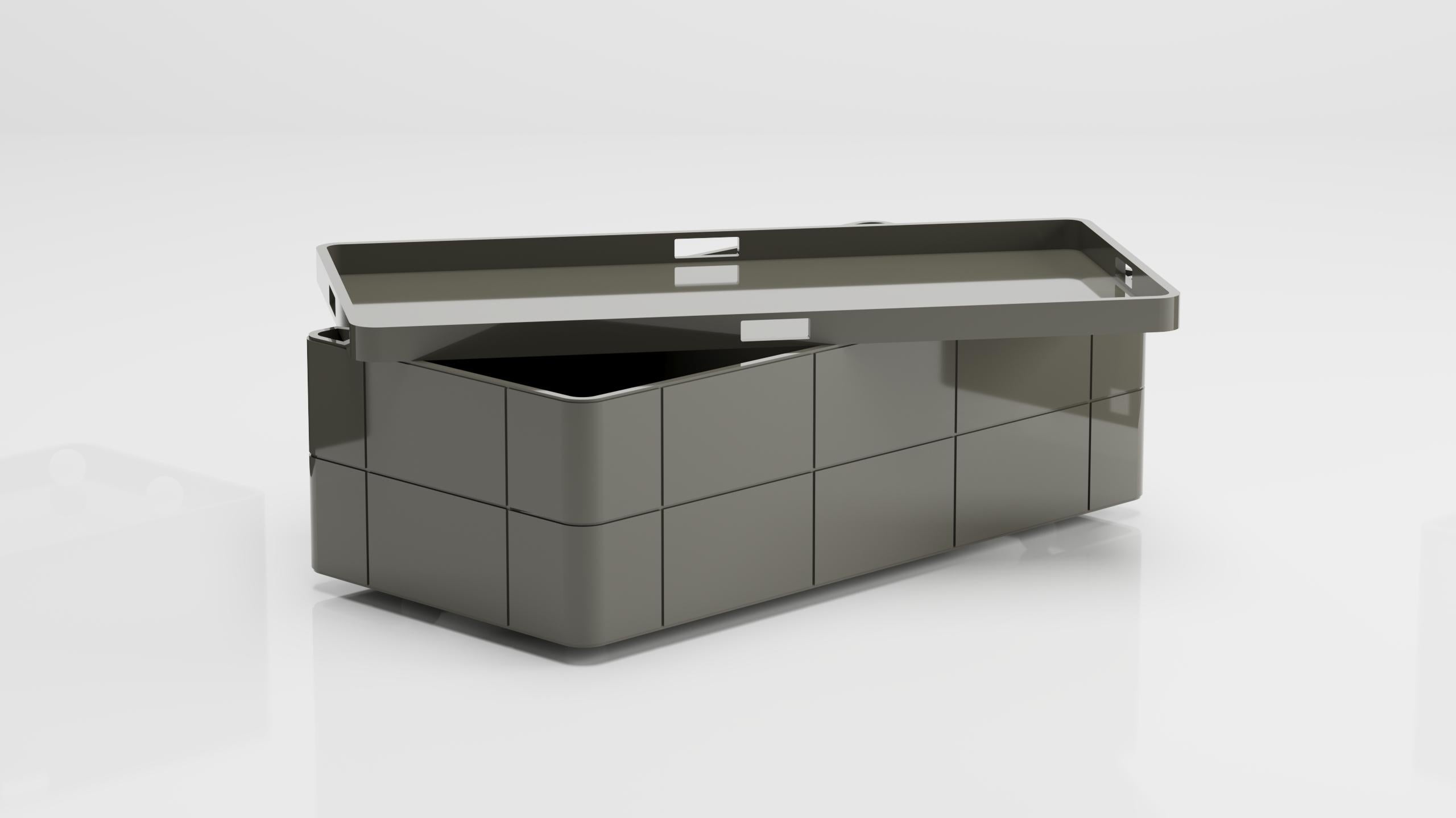 Chamfered Bibi Large Box (Dark Grey) For Sale
