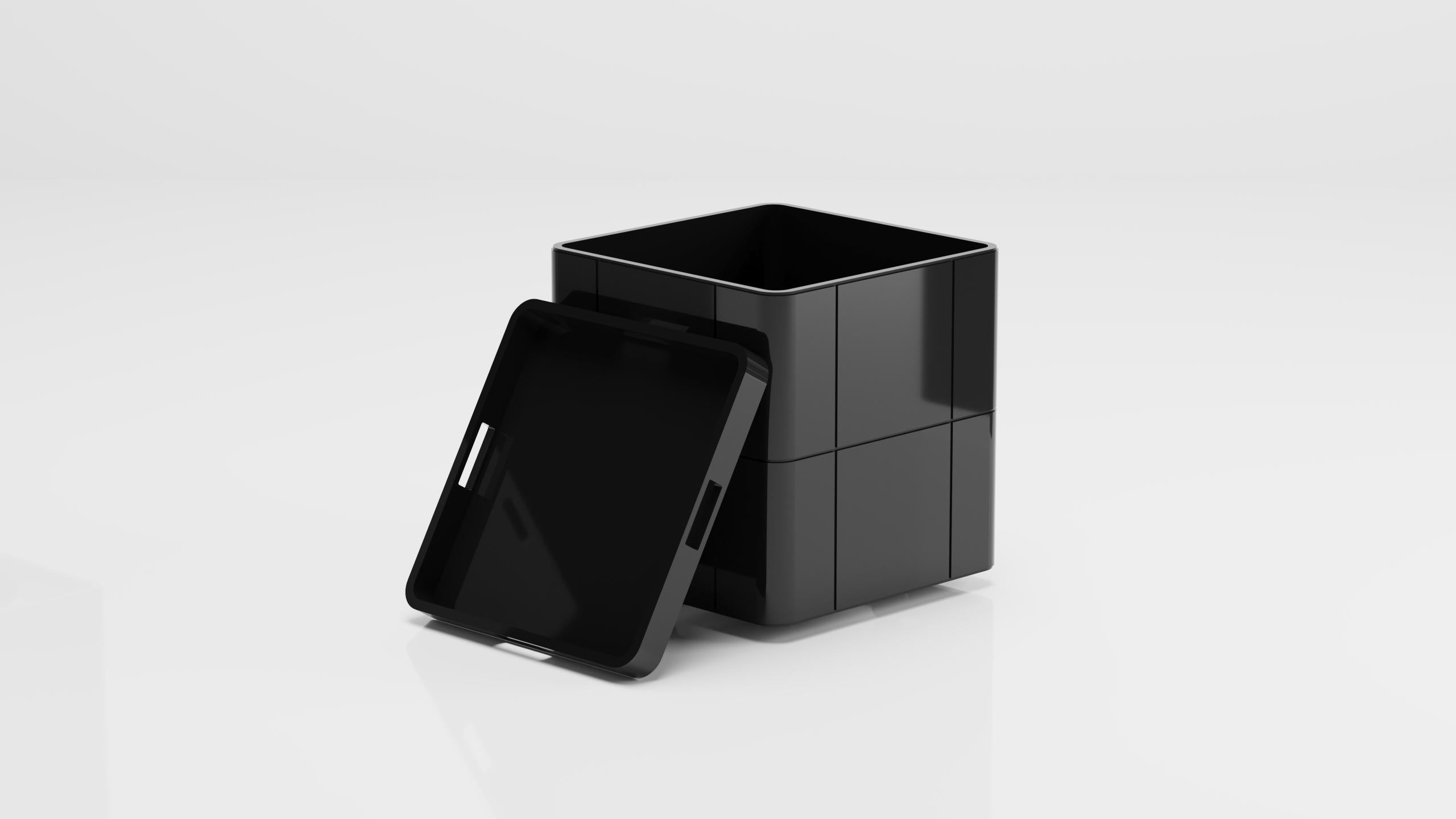 Bibis, which can be considered as a coffee table, side table, and nightstand, respond to various functions. The inside of the box can be used for storage, while its top surface can serve as a tray. Thanks to its wheeled legs, it is easy to move,
