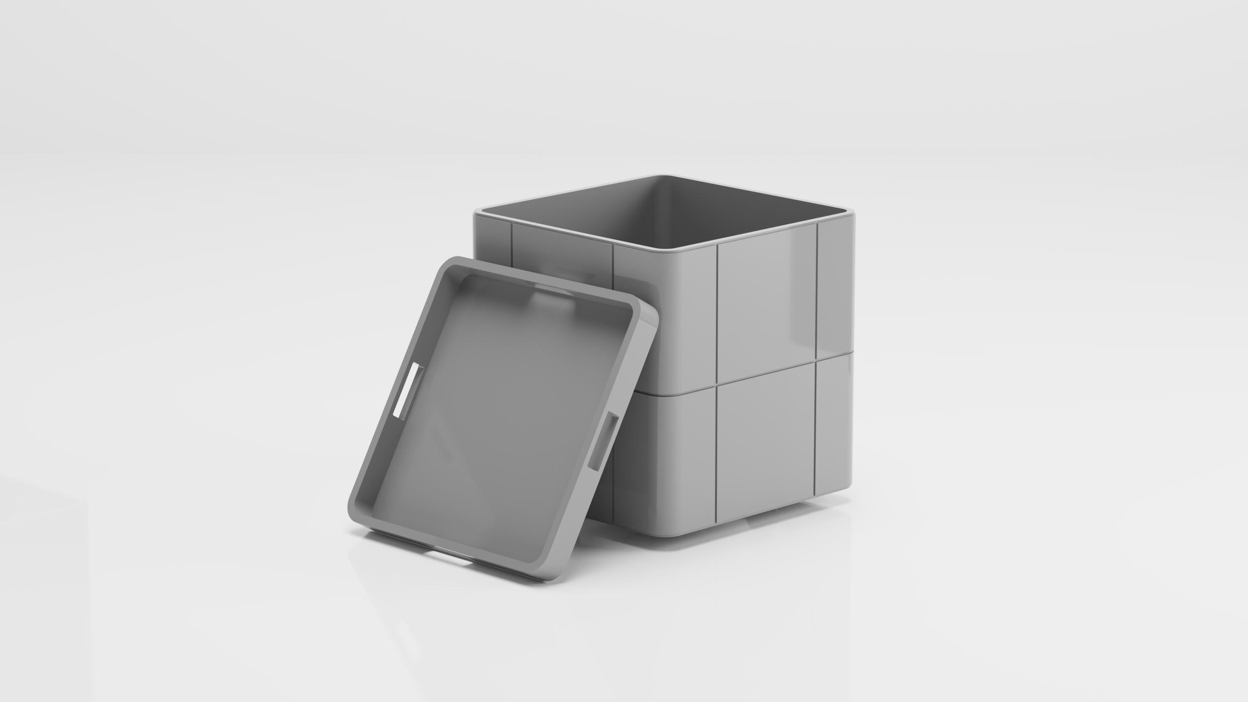 Chamfered Bibi Small Box (Grey) For Sale