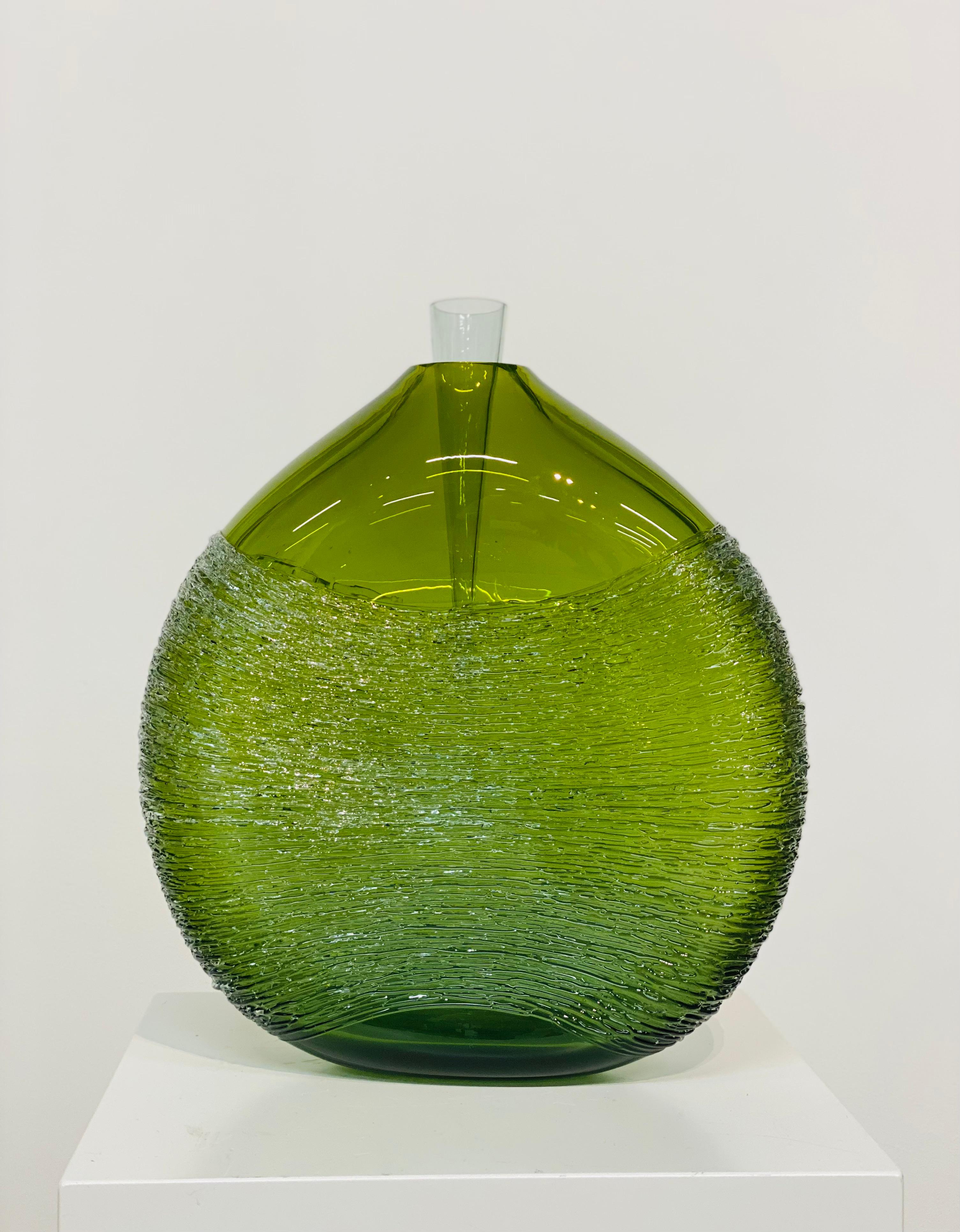 Luminous Fruit, green- 21st Century Blown Glass Object  - Sculpture by Bibi Smit