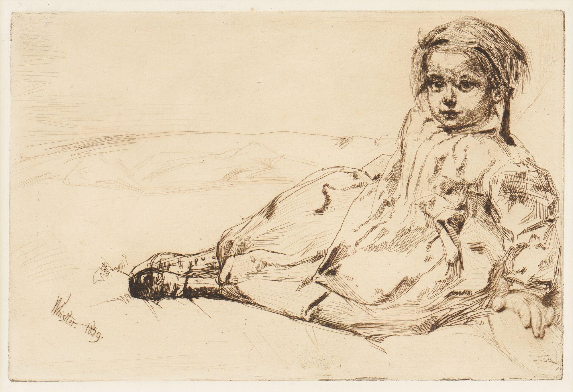 Bibi Valentin by James Abbott McNeill Whistler, 1859 In Good Condition For Sale In Kenilworth, IL