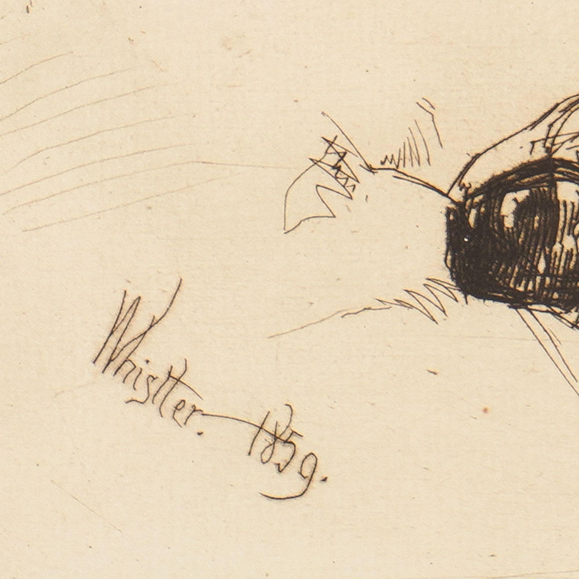 Paper Bibi Valentin by James Abbott McNeill Whistler, 1859 For Sale