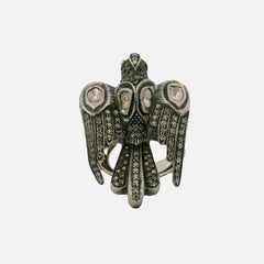 Bibi van der Velden bird gold & silver ring