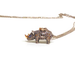Bibi van der Velden Rhino Brown Diamond Necklace in 18K Gold and Sterling Silver