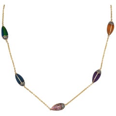 Bibi van der Velden Scarab Short Necklace with Scarabs and Diamonds