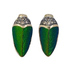 Bibi Van Der Velden Small Scarab Studs with Diamonds