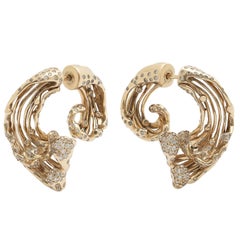 Bibi van der Velden Wave Earrings with Diamonds in 18K White Gold 