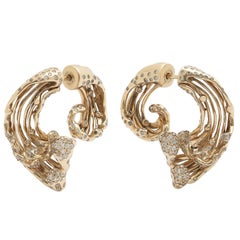Bibi van der Velden Wave Earrings with Diamonds in 18K White Gold