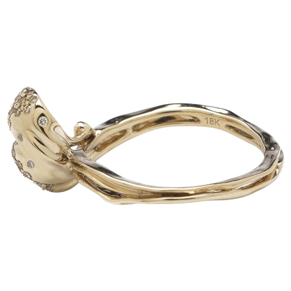 Bibi van der Velden Wave Stackable Ring with Diamonds 'the Large One' For Sale
