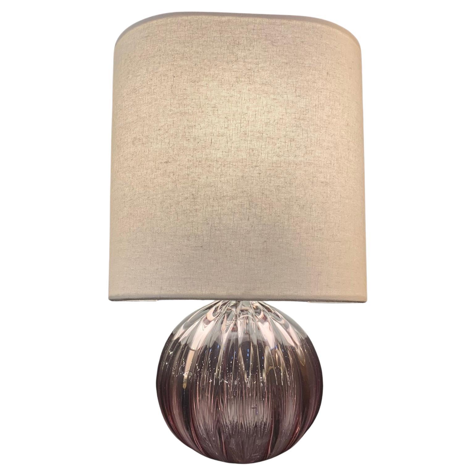 BIBI Wall Sconce-Linen Shade With Fluted Glass Body By LUXE en venta