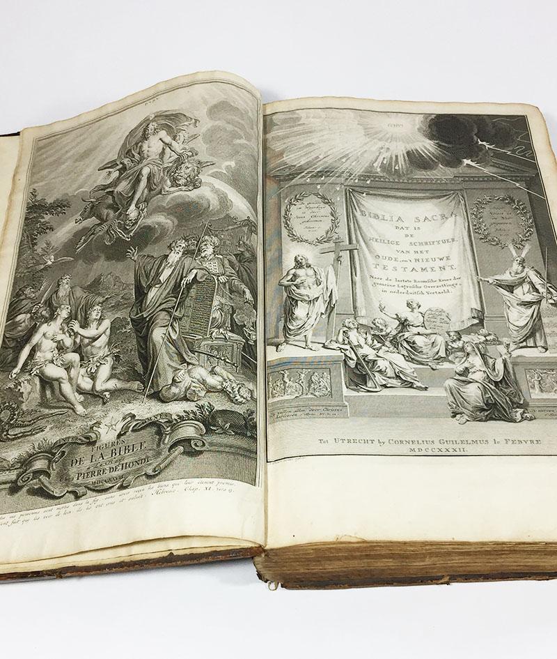 Dutch Bible, Biblia Sacra, Utrecht, Cornelius Guillielmus Le Febvre, 1732 For Sale