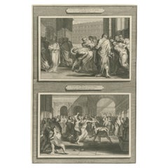 Biblical Engravings – Christ, The Adulterous Woman & The Stoning of Stephen 1700