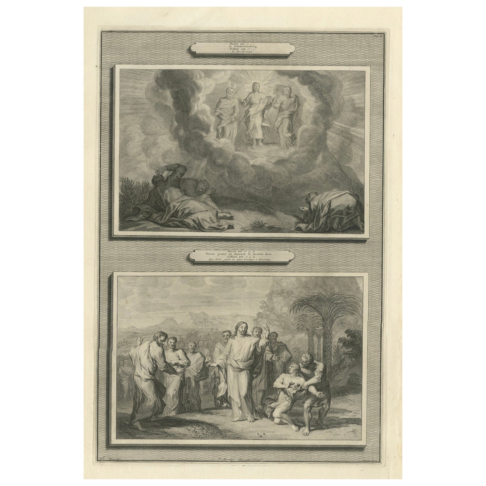 Biblical Engravings – Christ Transfiguration & Healing of the Possessed, ca.1700