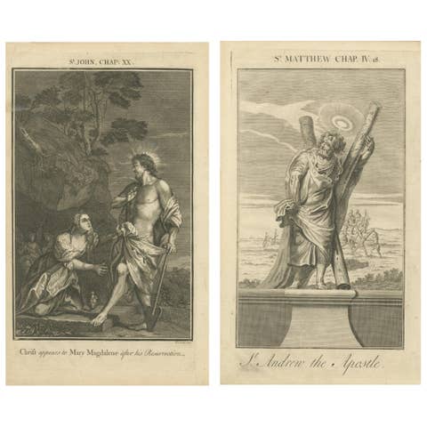 Biblical Engravings – Christ’s Resurrection & St. Andrew the Apostle (1735)