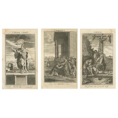 Biblische Stiche - St. Markus, Heilung des Bartimeus und Kreuzabnahme, 1735