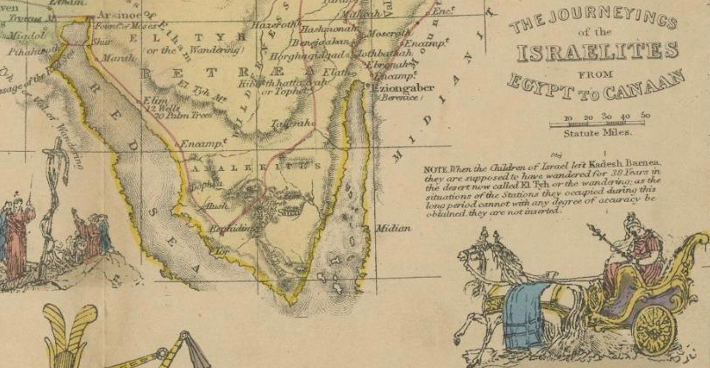 Biblical Journeys: Apostle Paul's Voyages and the Israelites' Exodus, 1856 In Good Condition For Sale In Langweer, NL
