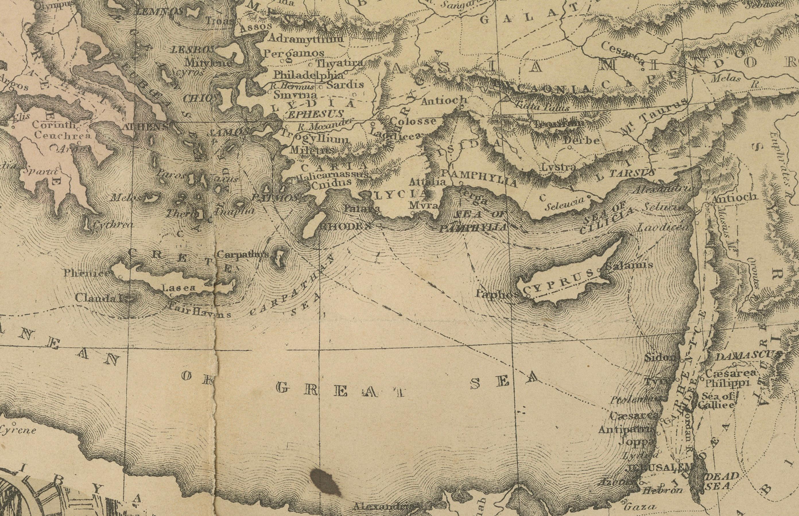 Paper Biblical Journeys: Apostle Paul's Voyages and the Israelites' Exodus, 1856 For Sale