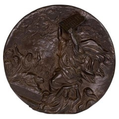 Biblical Moses and the Ten Commandments French Régule Relief Vide-Poche Plate