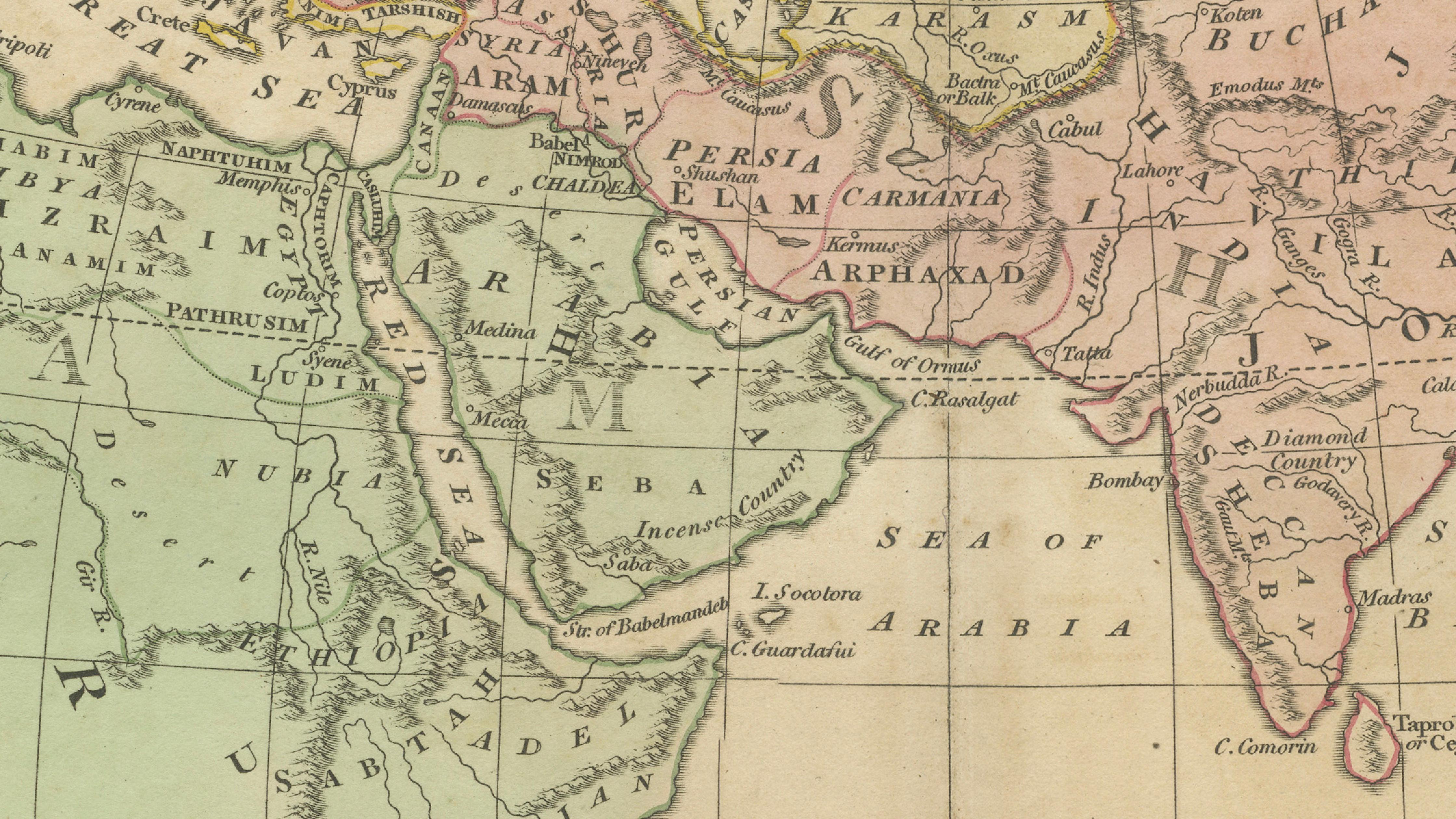 Biblical World Map of the Descendants of Noah — Wilkinson Atlas Classica, 1827